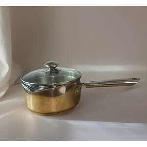 Stainless Steel Wear Ever 2 qt saucepan with double pour & strainer + glass lid